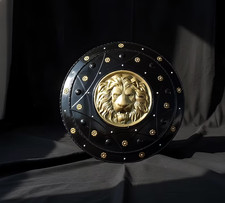 Medieval Lion Shield Handmade Steel Viking Warrior Cosplay Armor Prop Gift picture