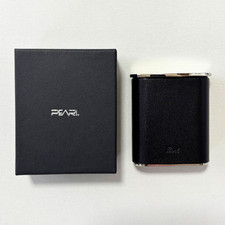 Tsubota Pearl Portable Ashtray Tasca Genuine Leather Wrapped Brass Japan New picture