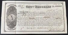 Original 1862 Civil War Era Certificate of Tax Sale Brooklyn, New York picture