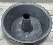 Vintage Gray Graniteware Bunt Cake Pan Mold 9 Inches picture