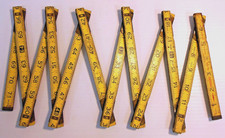 Stanley Zig Zag Ruler 6' Victor No 106 Hardwood Yellow Enamel USA Vintage picture