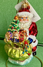 Vintage 2001 Christopher Radko SANTA DELUXE DELIVERY Glass Christmas Ornament picture