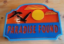 Personalized House sign 3D routed custom wood Tiki Bar Beach Pelican Custom picture