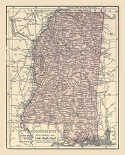 Map of MISSISSIPPI from 1912 - 8.5 x 11 Inch Photo Reprint picture