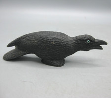Vintage Travis Lasiloo Carved Zuni Fetish Indian Black Raven Crow Bird picture