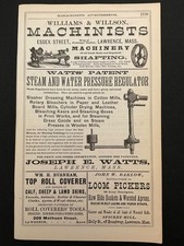 1883 Antique Ad Page Williams & Willison Machinists, Springfield City Paper MA picture