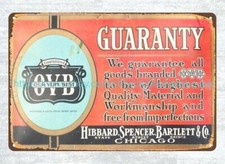 all metal wall art HIBBARD SPENCER BARTLETT ovb metal tin sign picture