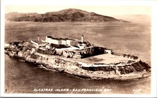 Alcatraz Island San Francisco Bay RPPC Aerial View May 1962 picture