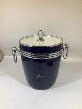 Fiestaware Fiesta Ice Bucket Blue Silver Tone Trim  picture
