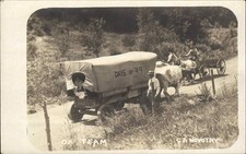 1949 Days of '49 Ox Team Woman in Wagon Antique NOVOTNY RPPC picture