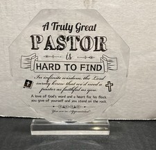 Gerrii Pastor Appreciation Plaque Clear Acrylic Religious With Stand New picture