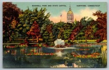 Bushnell Park  Capitol Building    Hartford  Connecticut  Postcard picture