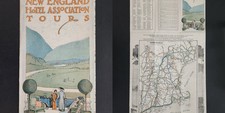 1912 antique NEW ENGLAND travel MAP BROCHURE Hotel Association Tours PHOTOS picture