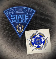 Massachusetts State Police 3” & FREE Sticker Decal Sheriff Fraternal MA MSP picture