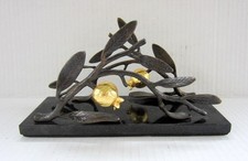 Michael Aram Pomegranate Collection Brass & Granite Vertical Napkin Holder 7.75