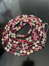 Vintage Multi-Color Double Indent & Tube Mercury Glass Garland 100” Christmas picture