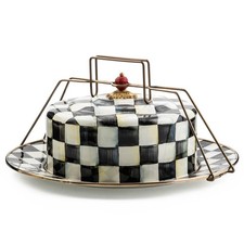 MacKenzie-Childs Courtly Check Cake Carrier 89420-40 SALE picture