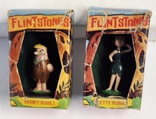 Vtg 1961 Marx Tinykins Flintstones Barney & Betty Rubble Figures -Original Boxes picture
