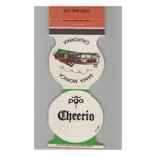 Matchbook Cover PGA 1 Cheerio Restaurant Santa Monica CA picture
