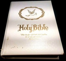 Gibson Holy Bible Wedding Edition 1971 King James Version White 8.5x11.5 picture