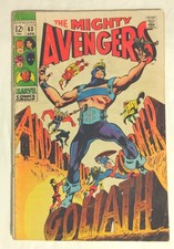Avengers #63 1969 Vintage Marvel Comic Hawkeye Becomes Goliath Black Widow Wasp picture