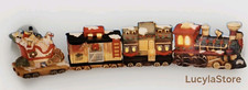Vtge 4Pcs Train Illuminated Set Christmas Hand Painted  Porcelain Bisque Village picture