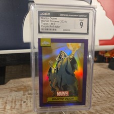 2024 TOPPS CHROME MARVEL PURPLE REFRACTOR #61 DOCTOR DOOM 19/75 PSA 10 picture
