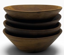 Set Of 4 Oregon Myrtlewood Bowls Handcrafted North Bend Ore. 6” Wide by 2” Tall picture