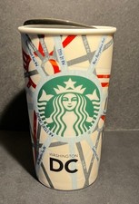 2015 Starbucks 12oz Ceramic Travel Coffee Mug w/Lid WASHINGTON DC Street Map picture