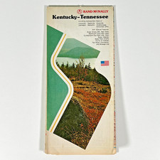 Vintage 1970s Rand McNally Kentucky Tennessee Road Map Smoky Mountains picture
