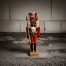 Vintage 90’s Nutcracker Soldier Käthe Wohlfahrt 14” Fur Hair & Beard Traditional picture
