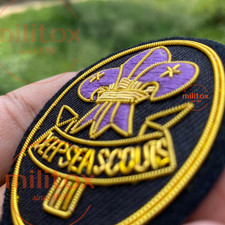 New Deep Sea Scouts Hand Embroidered Bullion Wire Blazer  Badge,Royal Crest, picture
