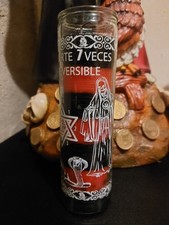 Veladora Esotérica Santa Muerte 7 Veces Reversible Candle Black/Red, Rojo/Negro picture