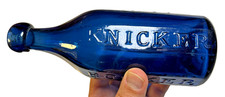 Antique Knickerbocker Knicker Bocker Cobalt Blue Iron Pontil Bottle New York NYC picture