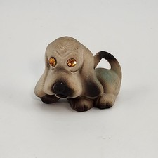 Vintage Roselane Hound Dog Jeweled Eyes California Ceramic Figurine 2