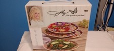 Dolly Parton Salad / Dessert Plates 8.25” Floral Red Ceramic Set Of 4 New in Box picture