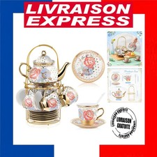 Zhehao Porcelain Tea Set 20 Pc European Floral Teapot Cups Saucers picture