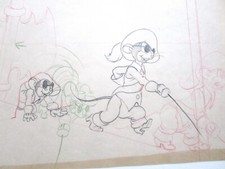 1936 THREE MOUSEKETEERS WALT DISNEY ORIGINAL PRODUCTION cel DRAWING mouse sword picture