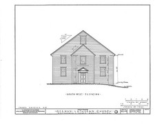 Photo:Waldoboro Maine German Lutheran Church 1900s HABS Elevation Drawing picture