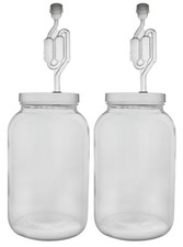 One Gallon Wide Mouth Jar with Lid and Twin Bubble Airlock-Set of 2 picture