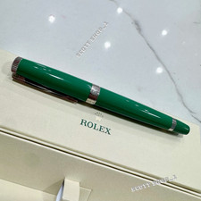 ROLEX Emerald Executive Silver Gold Hex Ballpoint Pen Rare AD VIP Gift picture