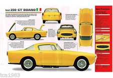 1956 / 1957 / 1958 FERRARI 250 GT BOANO SPEC SHEET / Brochure / Photo's picture