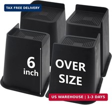 4 Pack Bed Risers 6 inch Heavy Duty, Oversized Furniture Risers picture