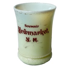 NEW MARKET NH NEW HAMPSHIRE Uranium Custard Souvenir ANTIQUE Glass TRINKET CUP picture