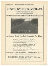 1919 Kentucky Rock Asphalt Ad: Dixie Highway Scene Near Lexington Kentucky picture