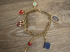 Disney Beauty & the Beast Charm Bracelet w/ Enameled Cloisonne Charms picture