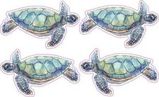 2.5in x 1in Sea Turtle Vinyl Stickers Car Truck Vehicle Bumper Decal picture
