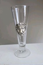 Arthur Court Designs Lion Head Pilsner Glass Safari Series VTG SEE DESCRIPTION picture