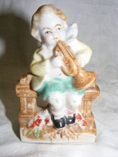 Vintage Porcelain Figurine Occupied Japan Boy with Horn picture