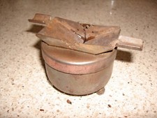 PATENTED JAN.16TH, 1917 ANTIQUE KOMAX METAL FLIP TOP LID ASHTRAY EUC picture